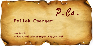 Pallek Csenger névjegykártya